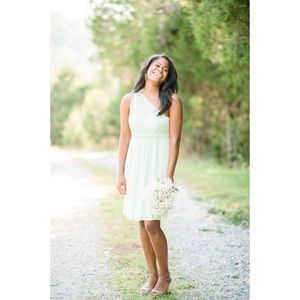 David’s Bridal mint bridesmaid dress